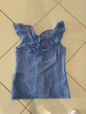 Lilly Pulitzer Light Blue Lace Ruffle Camisole